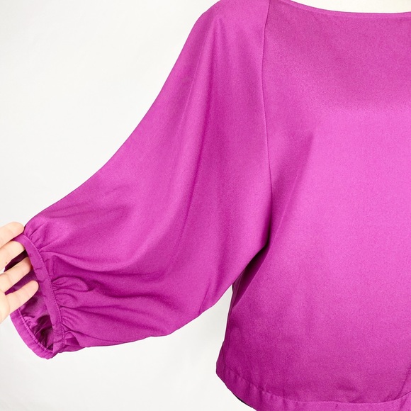 New York & Co Fuchsia Balloon Sleeve Blouse XS - Picture 3 of 7